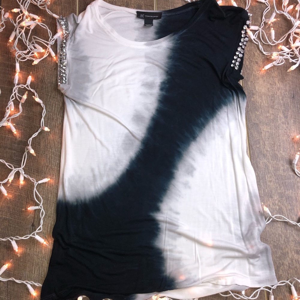 White and black blouse